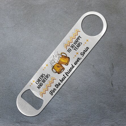 Desfăcător de bere personalizat cu mesaj - Cheers and beers