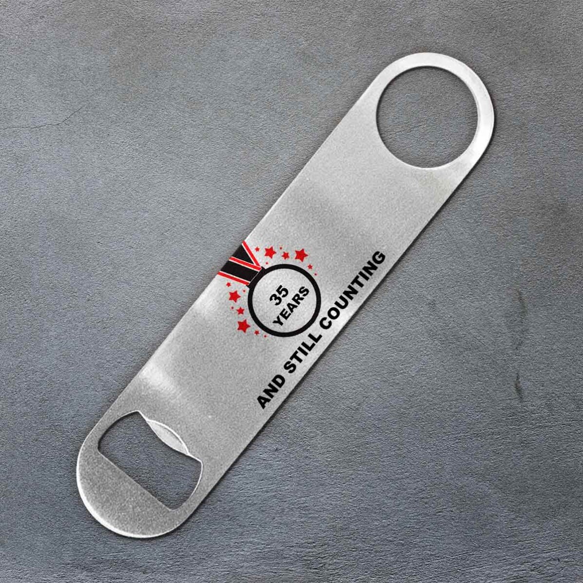 Desfăcător de bere personalizat cu text - Anniversary