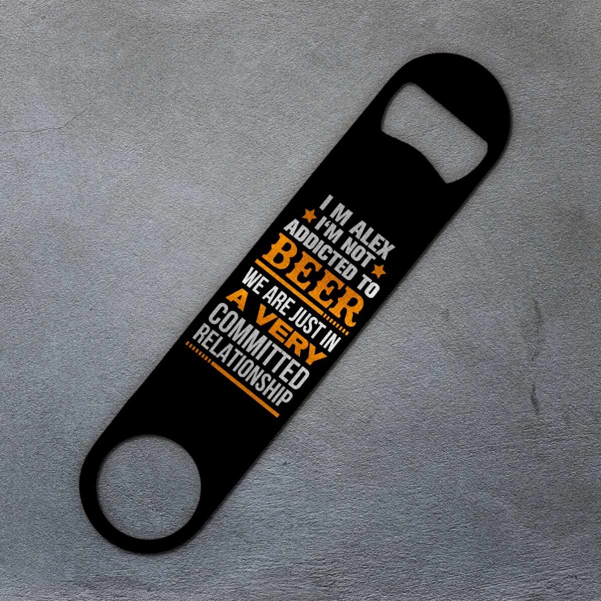 Desfăcător de bere personalizat cu text - Committed relationship