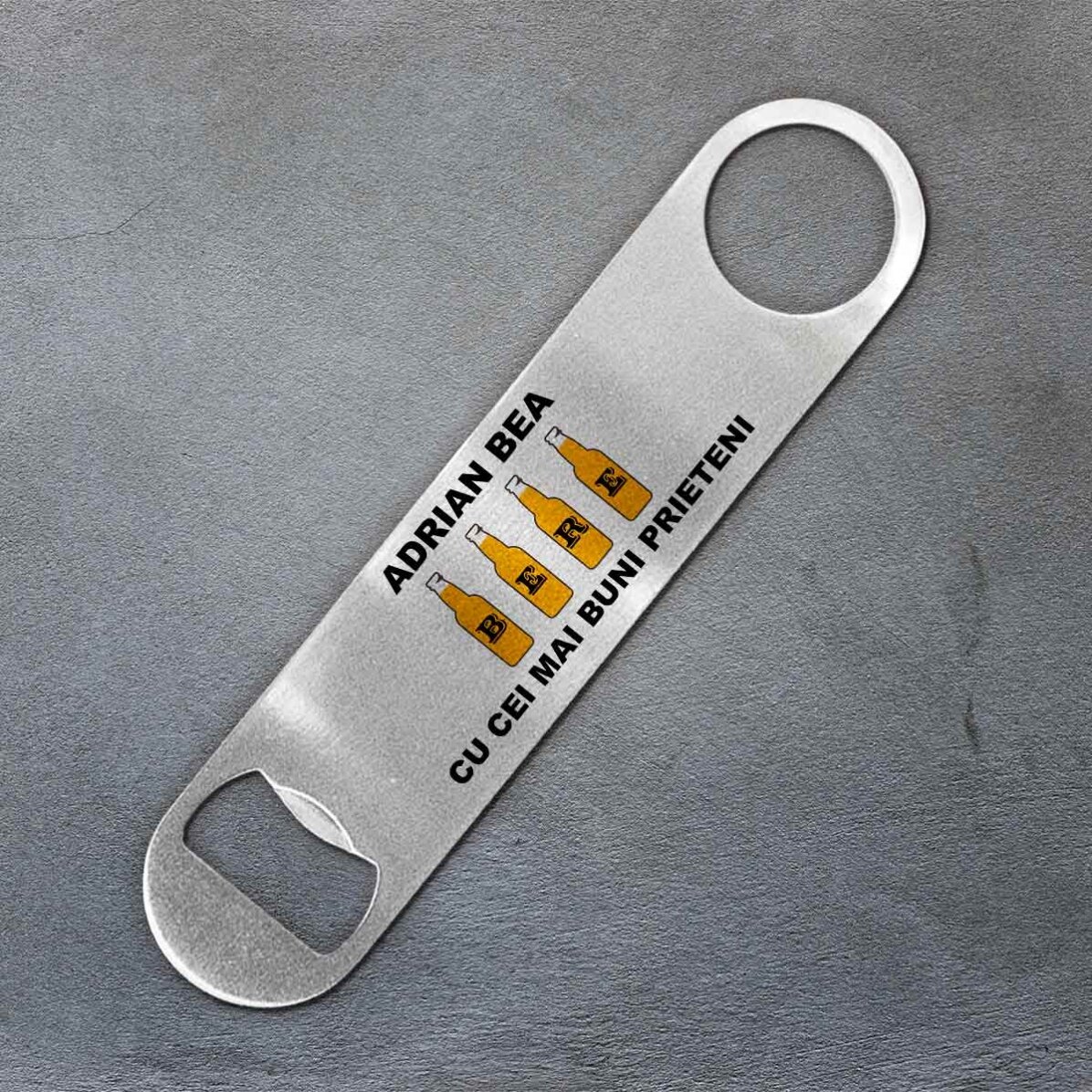 Desfăcător de bere personalizat cu text - Drink with best friends