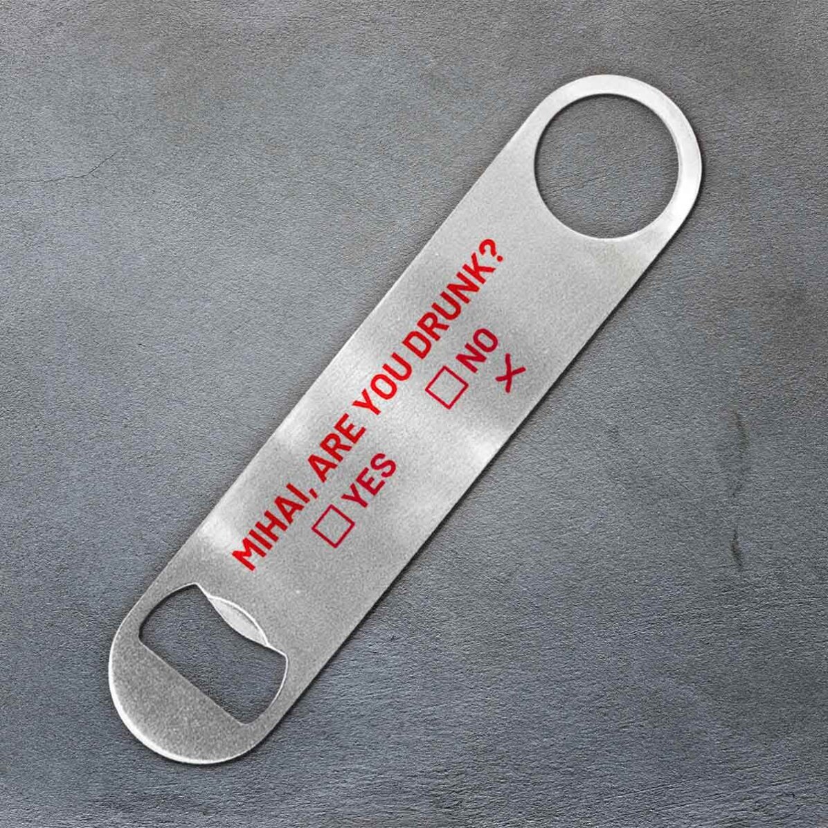 Desfăcător de bere personalizat cu text - Drunk?