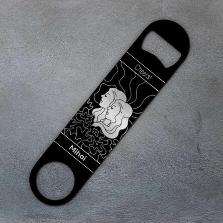 Desfăcător de bere personalizat cu text - Zodia Gemeni