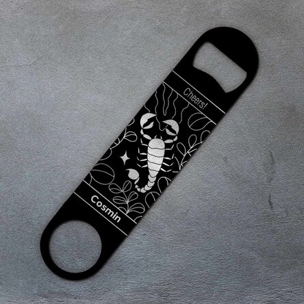 Desfăcător de bere personalizat cu text - Zodia Scorpion
