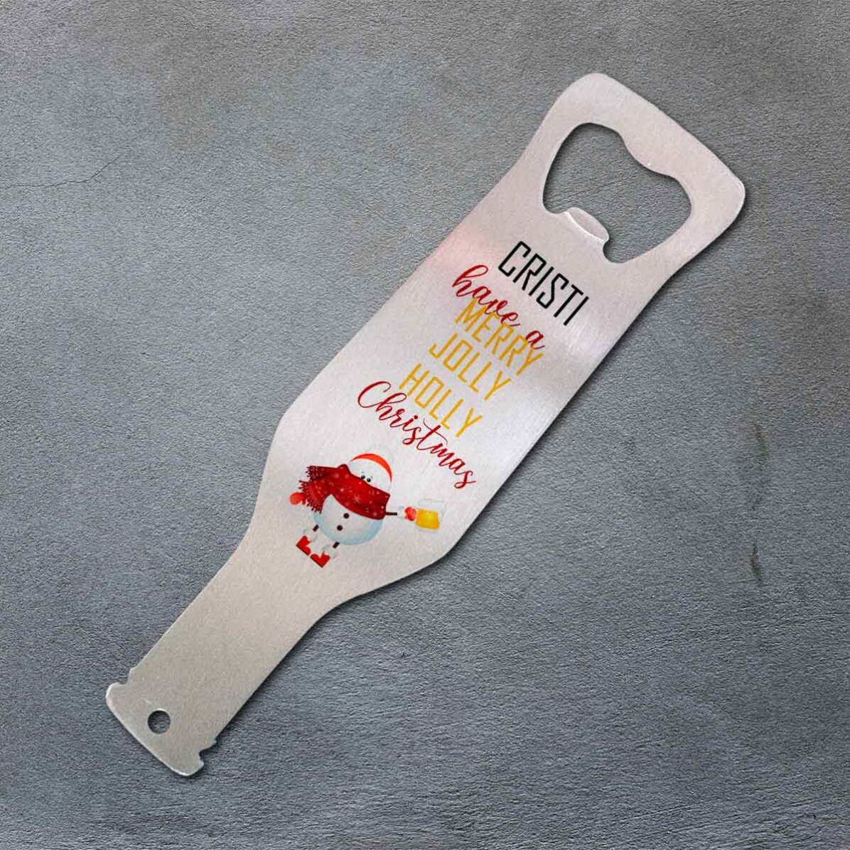 Desfăcător de bere personalizat - Have a merry, jolly, holly Christmas