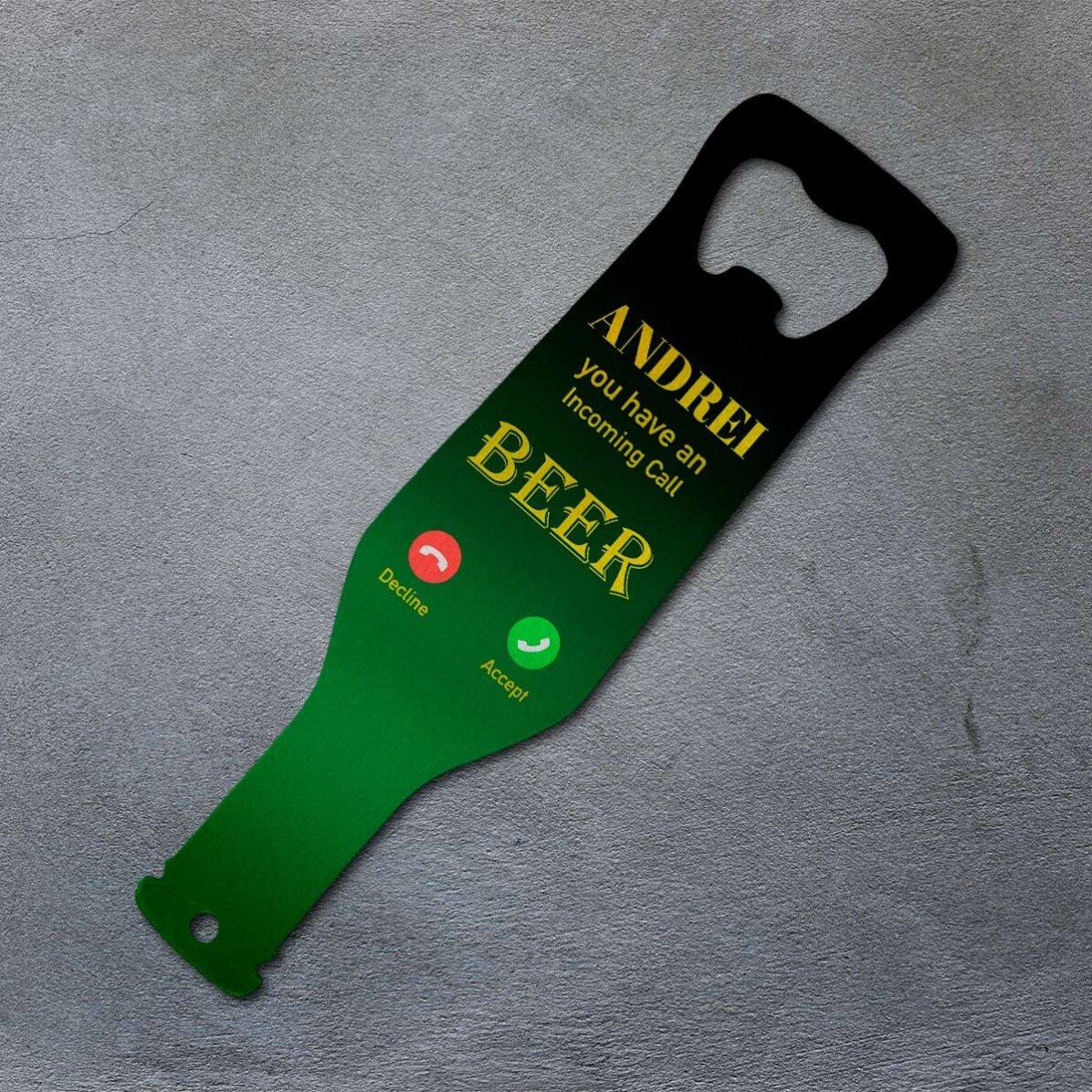Desfăcător de bere personalizat - Incoming Call
