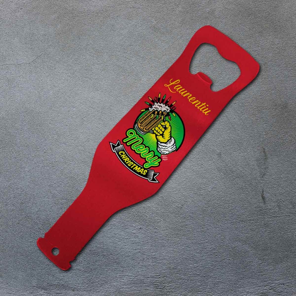 Desfăcător de bere personalizat - Merry Christmas