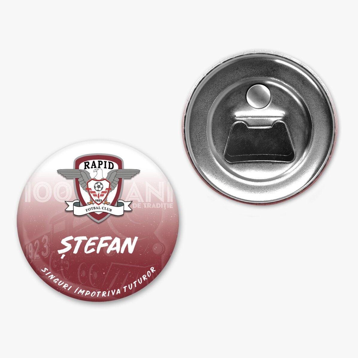 Desfăcător de sticle cu magnet FC Rapid personalizat - 100 de ani de tradiție