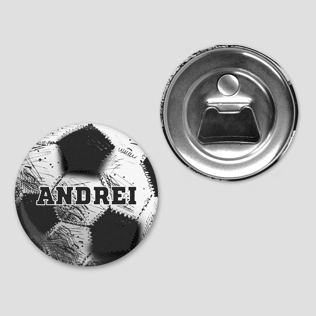Desfăcător de sticle cu magnet personalizat cu mesaj  - Minge de fotbal