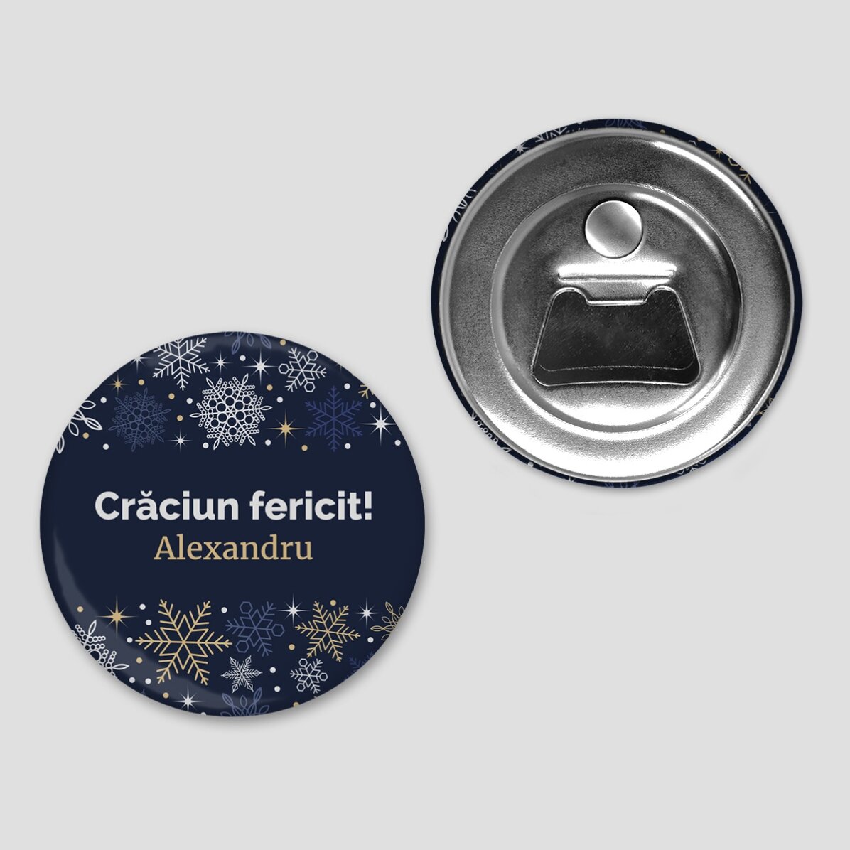 Desfăcător de sticle cu magnet personalizat cu text  - Cadru de Crăciun