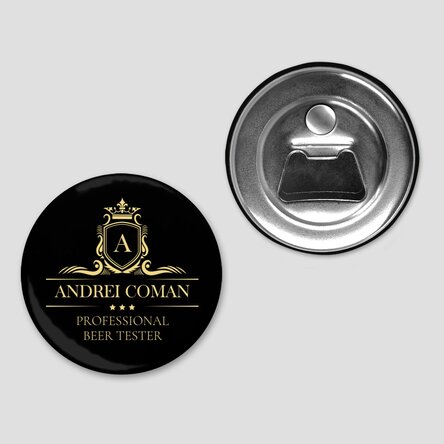 Desfăcător de sticle cu magnet personalizat cu text - Premium