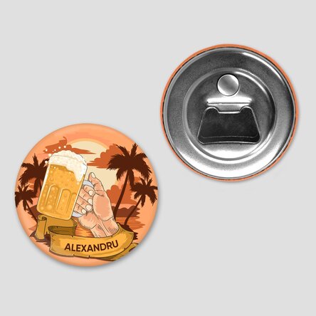 Desfăcător de sticle cu magnet personalizat cu text  - Vacanță