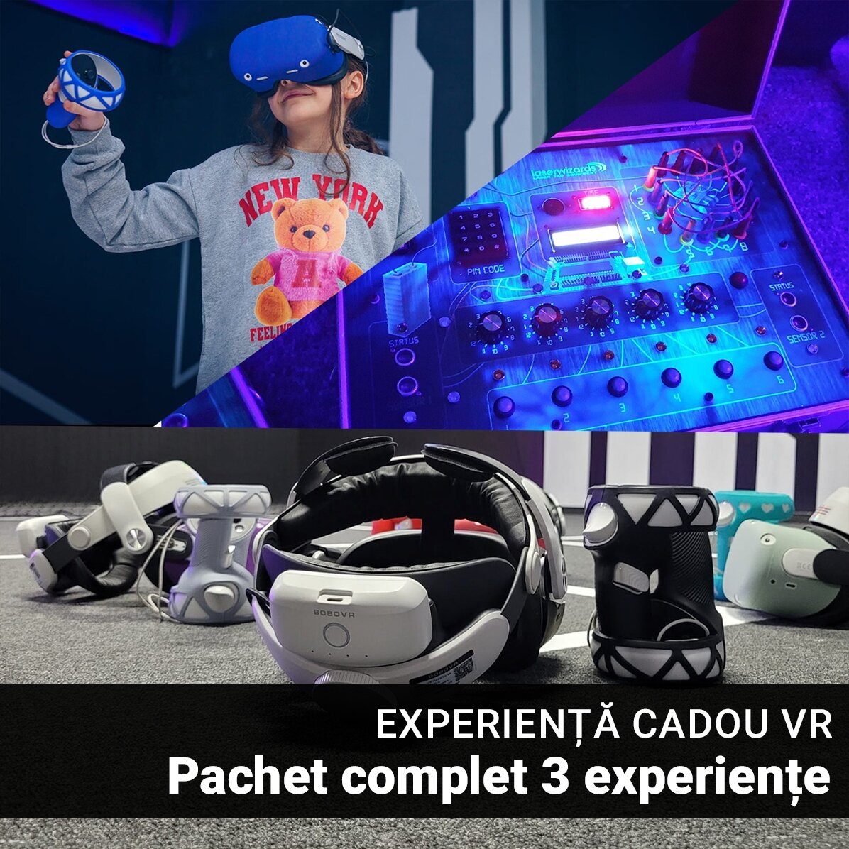Experiențe cadou completă VR - Pachet 3 experiențe pentru două persoane