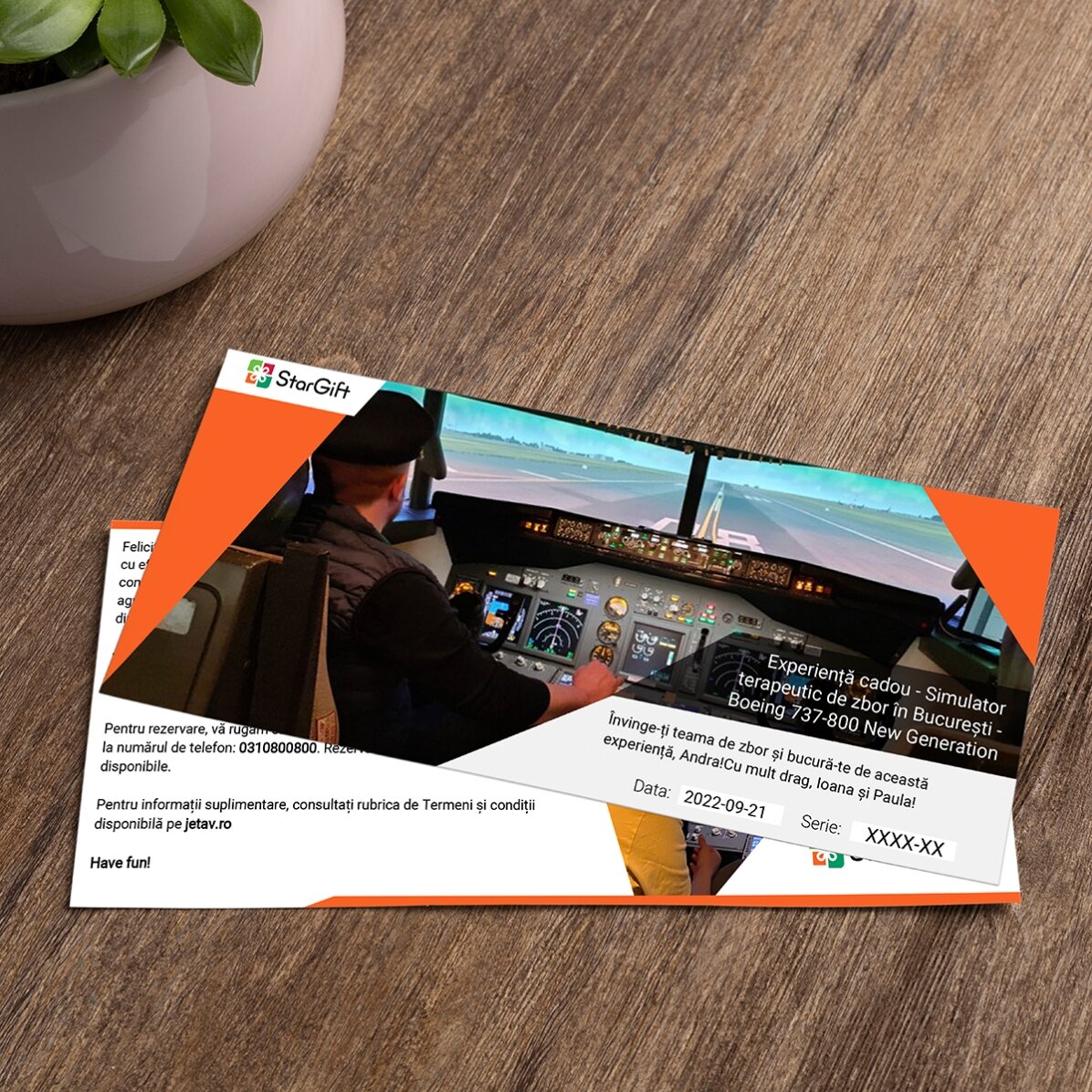 Experiență cadou - Simulator terapeutic de zbor în București - Boeing 737-800 New Generation