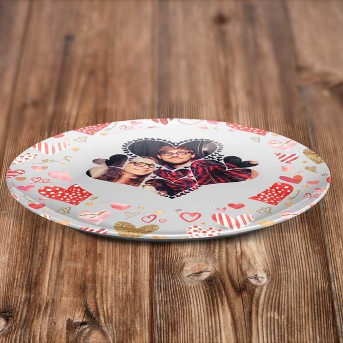 Farfurie personalizată cu o poză - Hearts