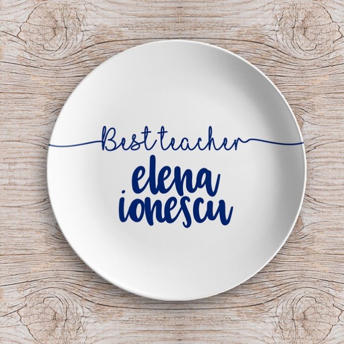 Farfurie personalizată cu text - Best Teacher