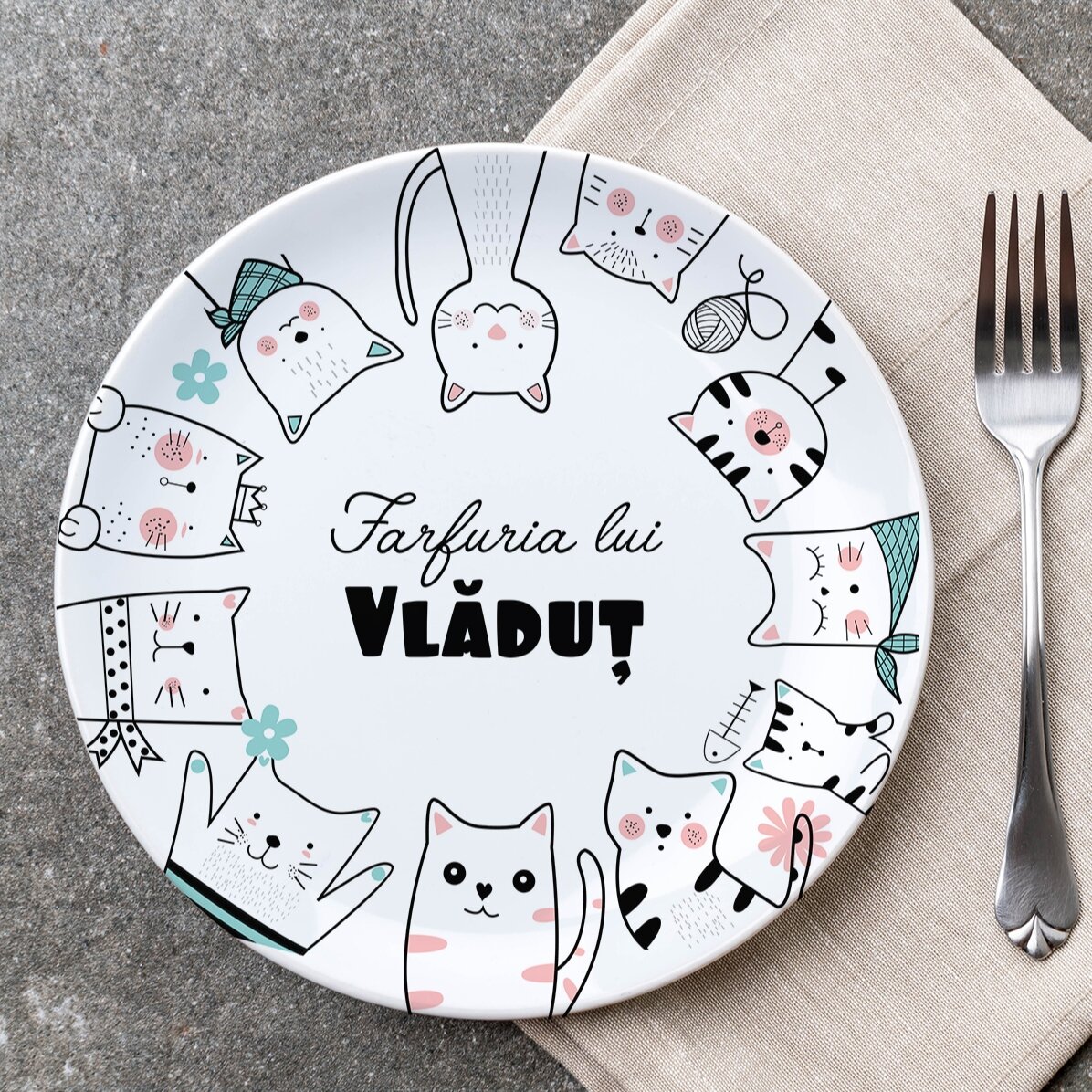 Farfurie personalizată cu text - Cartoons