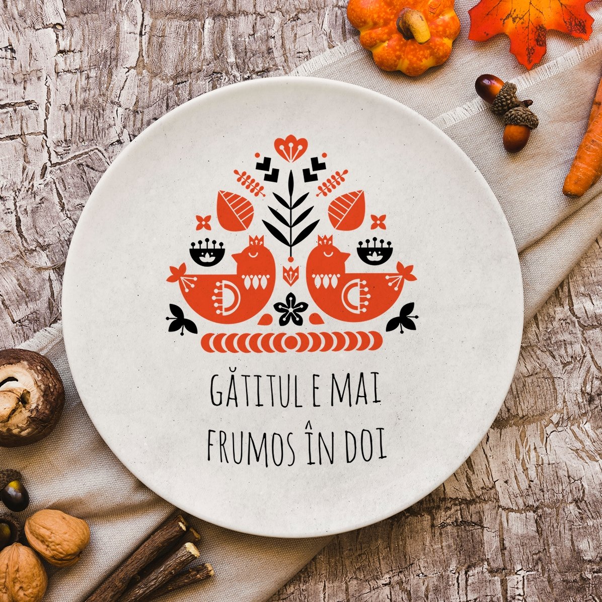 Farfurie personalizată cu text - Gătitul e mai...