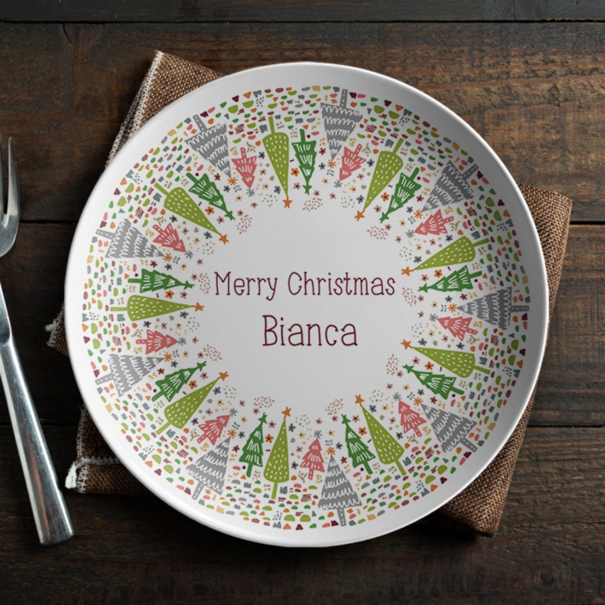 Farfurie personalizată cu text - Christmas