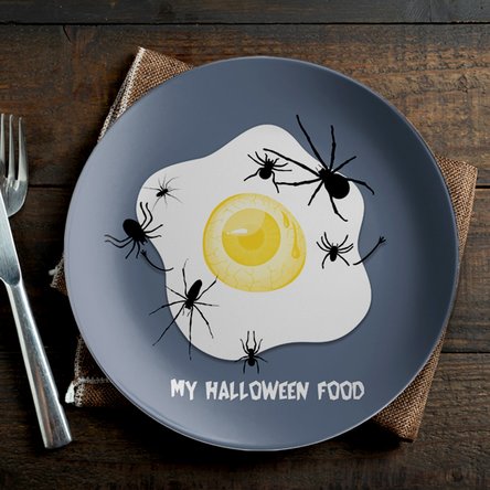 Farfurie personalizată cu text - Halloween food