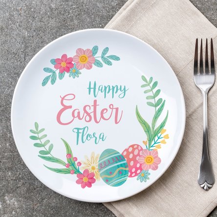 Farfurie personalizată cu text - Happy Easter!