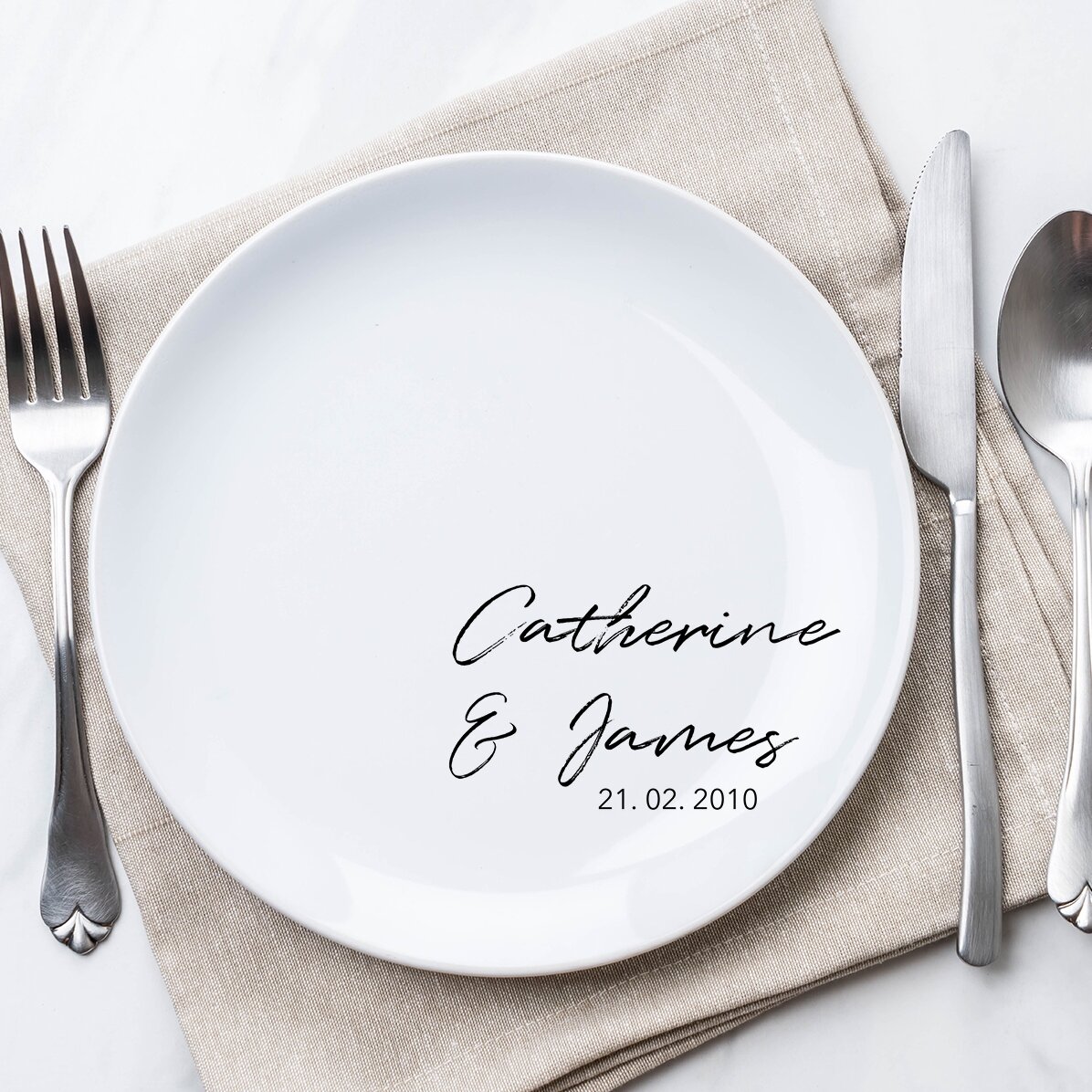 Farfurie personalizată cu text - Model Căsătorie