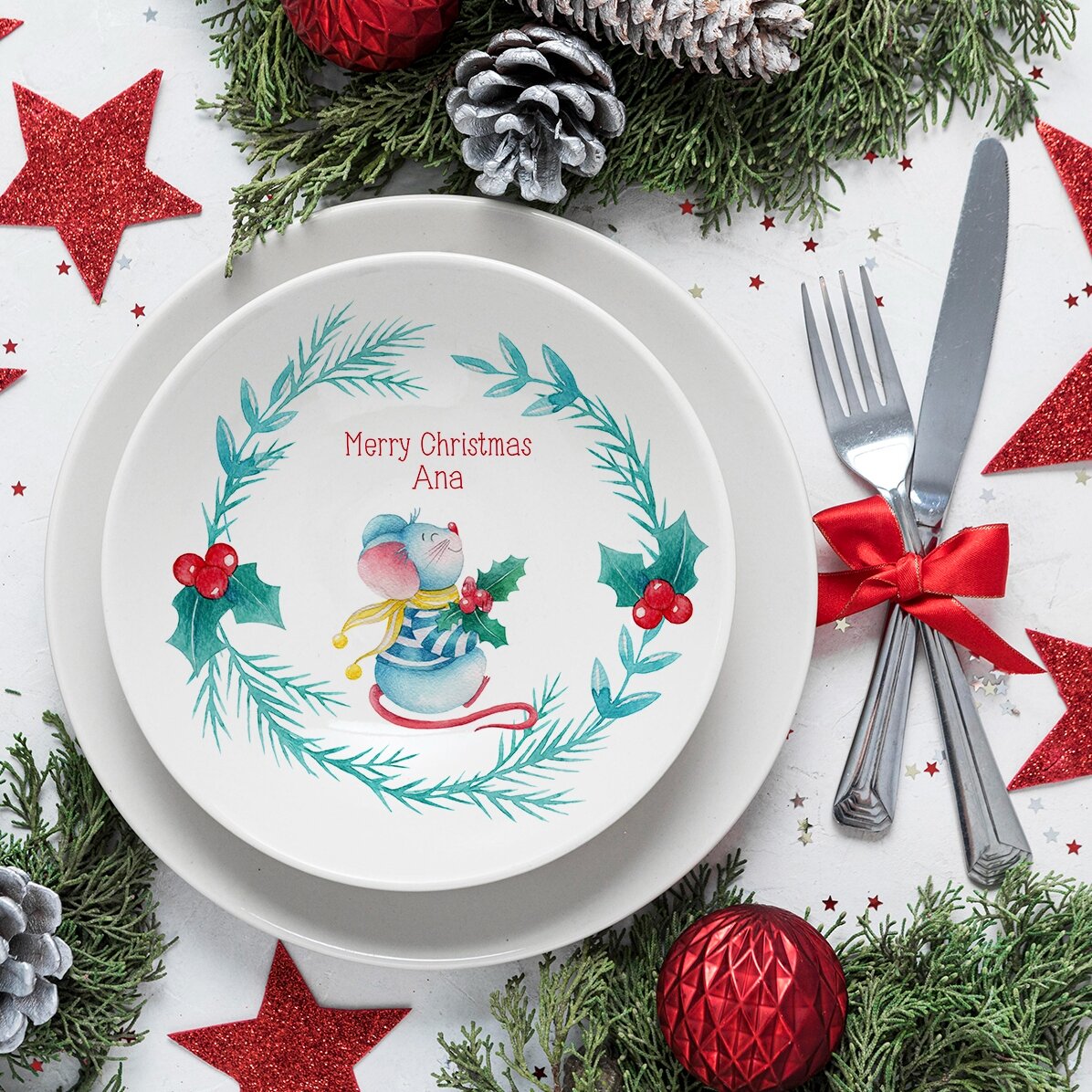 Farfurie personalizată cu text - Mouse