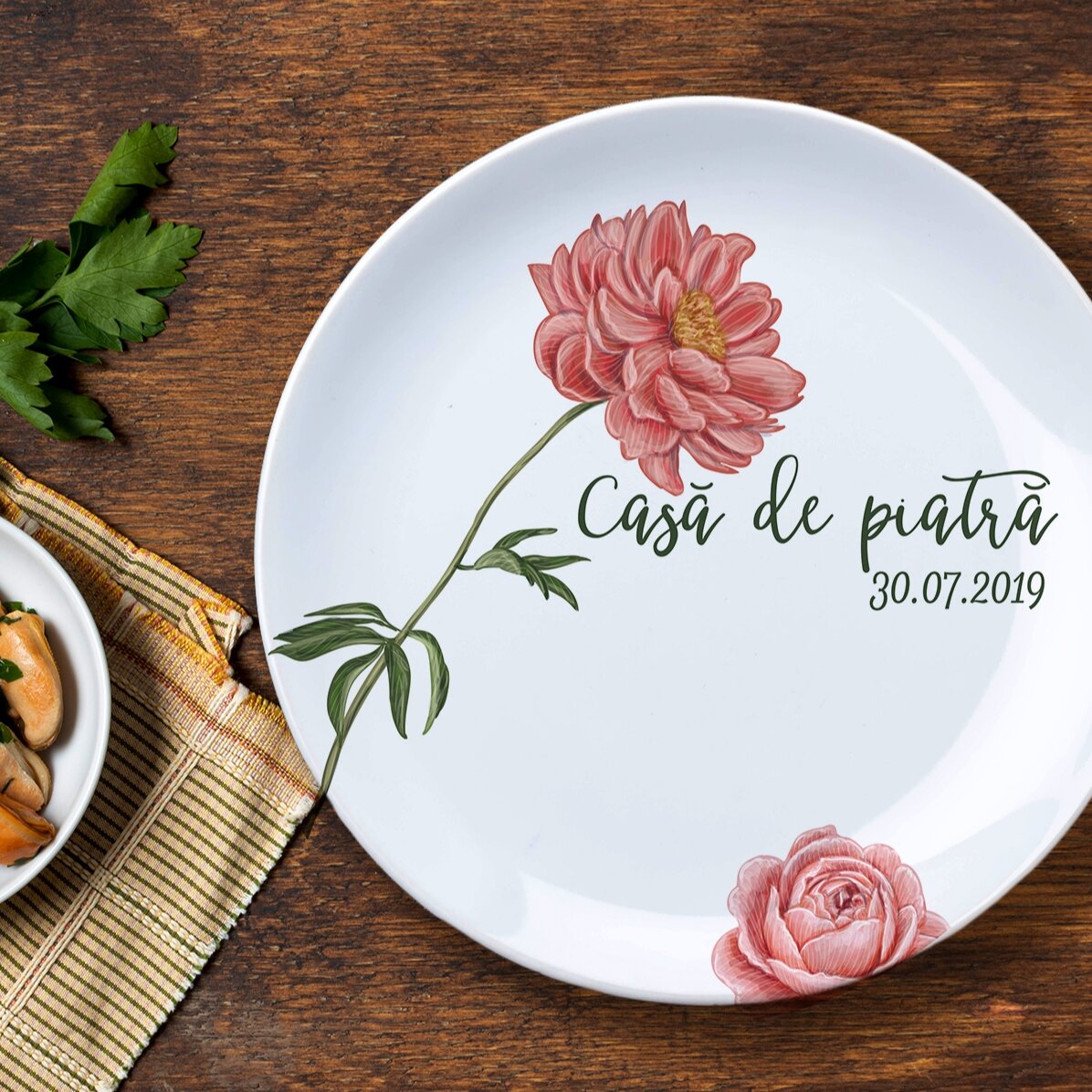 Farfurie personalizată cu text - Wedding