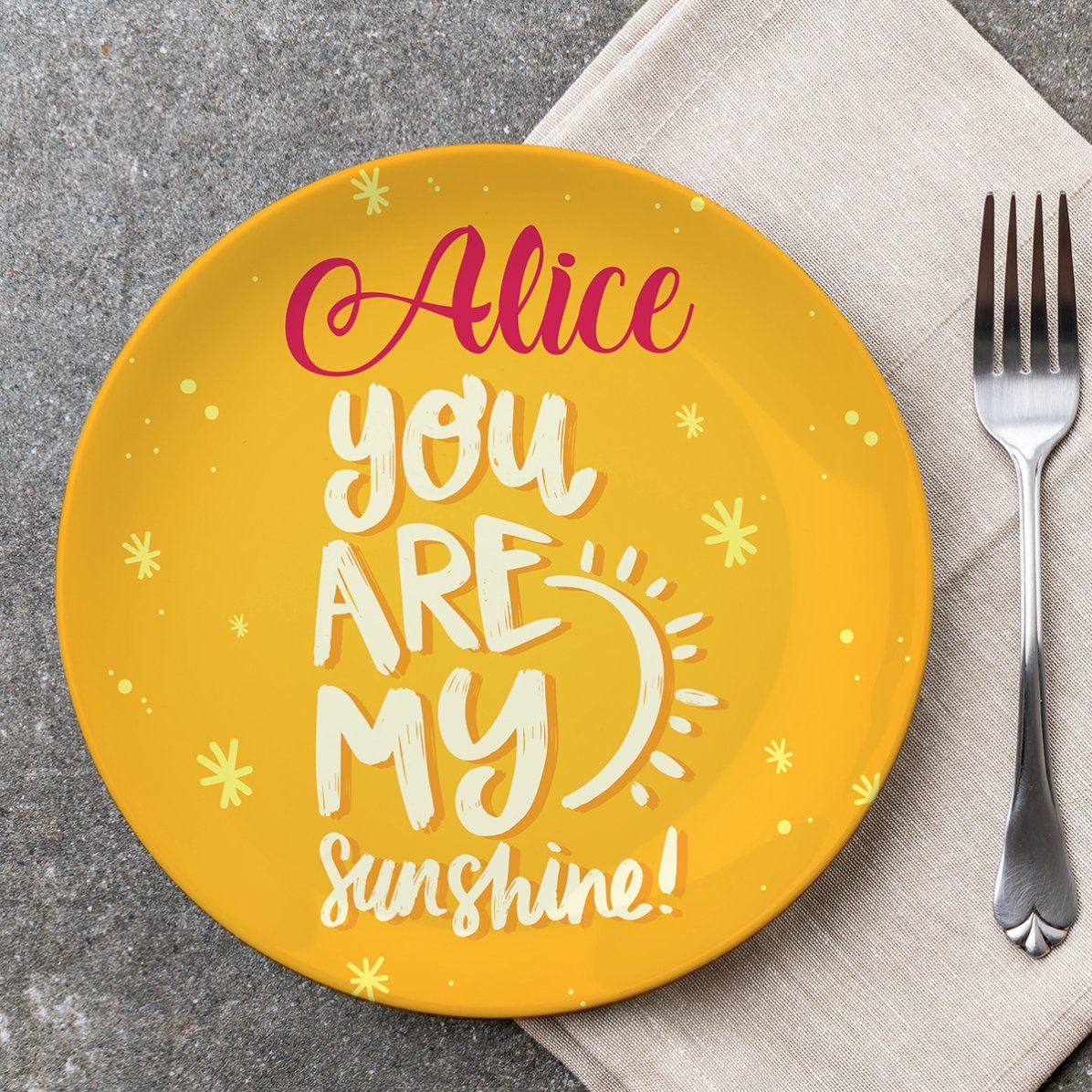Farfurie personalizată cu text - You are my sunshine