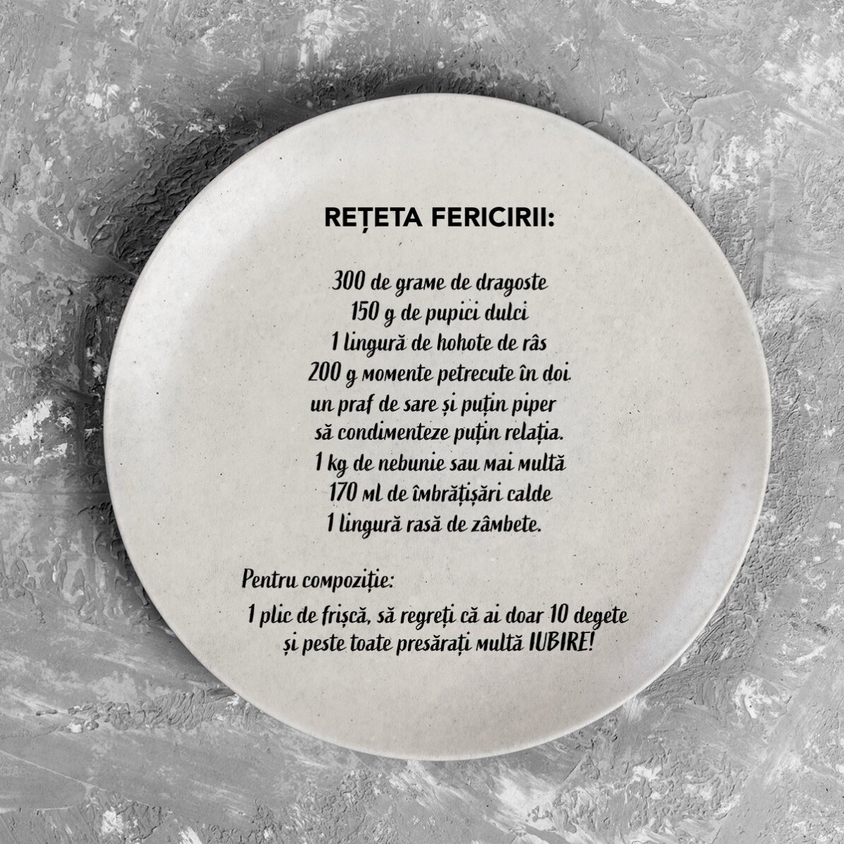 Farfurie personalizată cu text