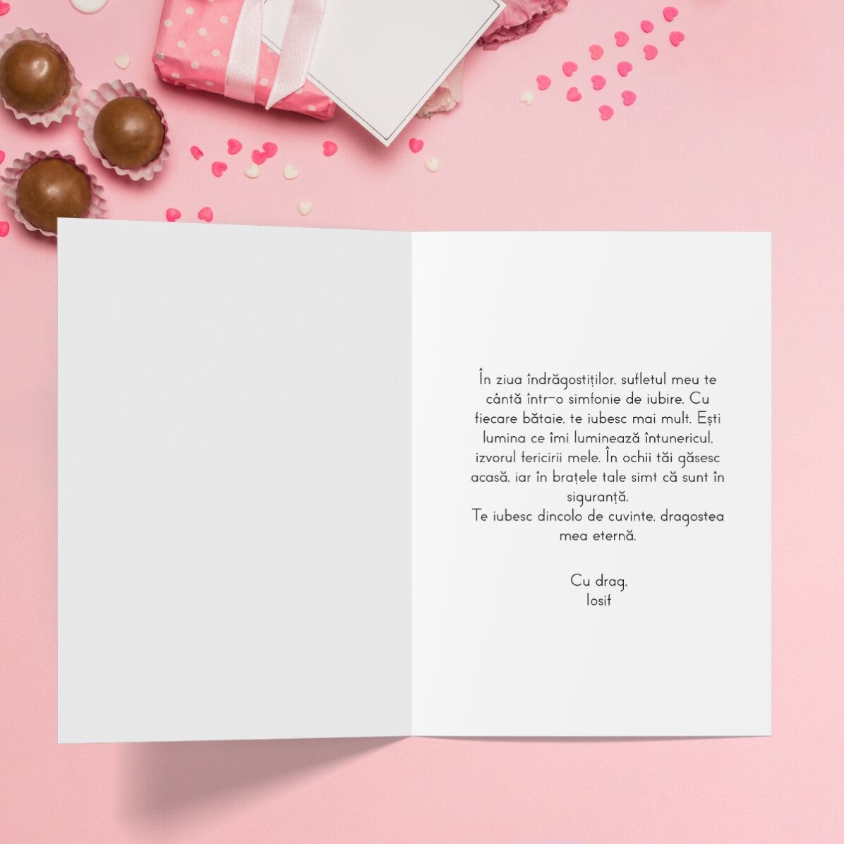 Felicitare amuzantă personalizată cu text pentru Ziua Îndrăgostiților