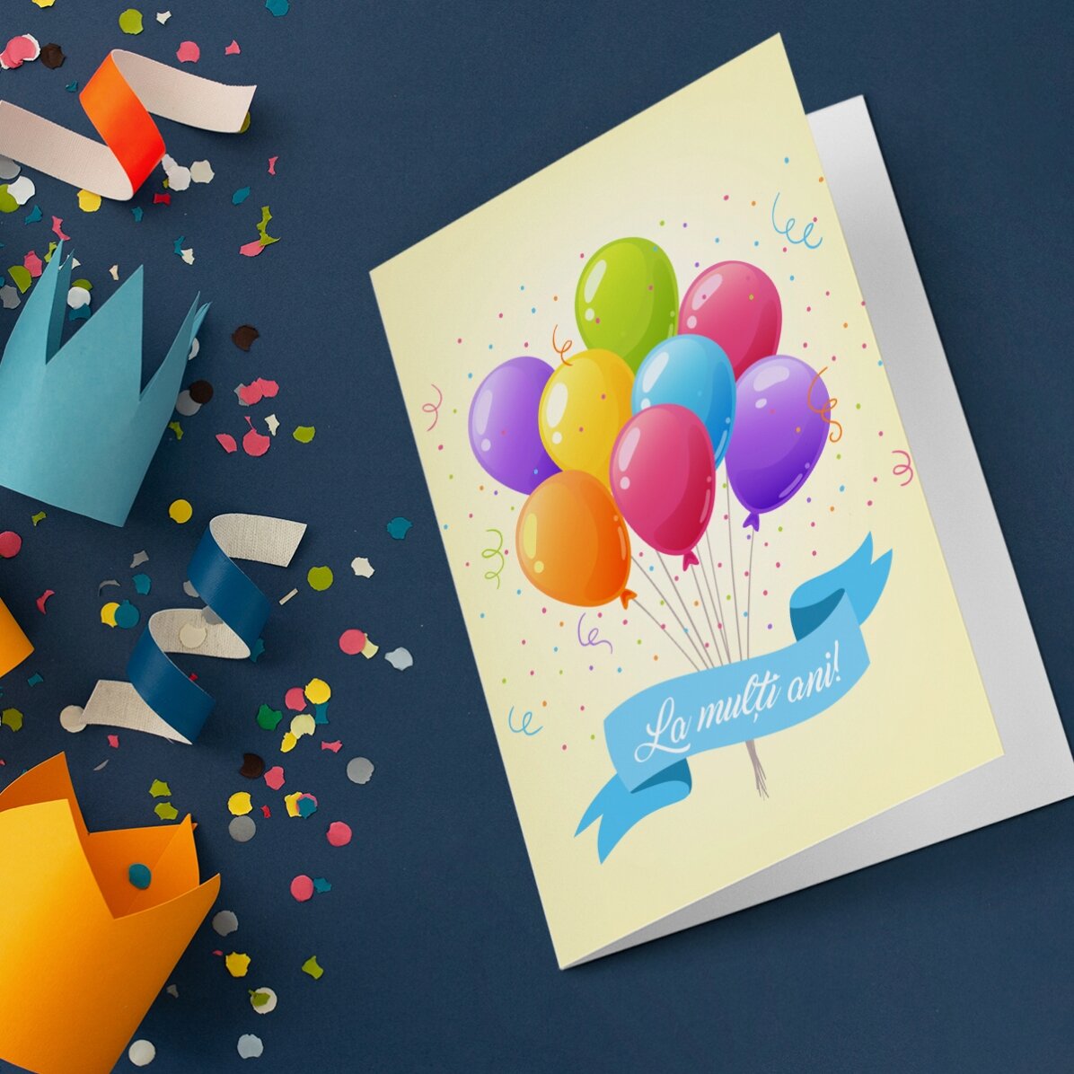 Felicitare personalizată - Baloane colorate