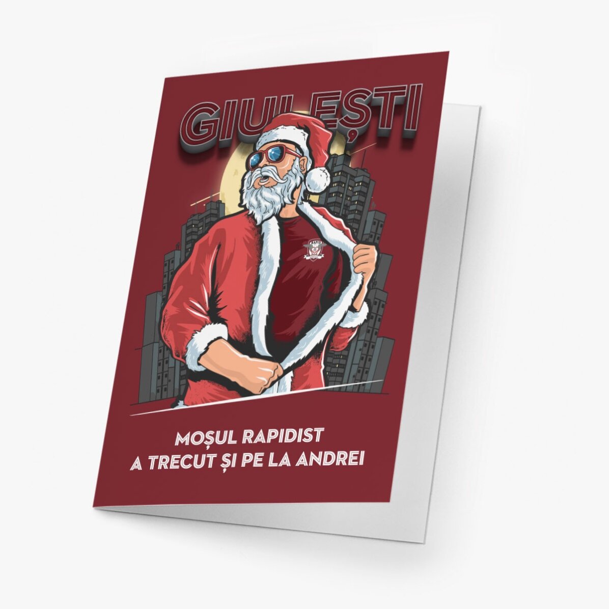 Felicitare FC Rapid personalizată cu mesaj - Moșul Rapidist