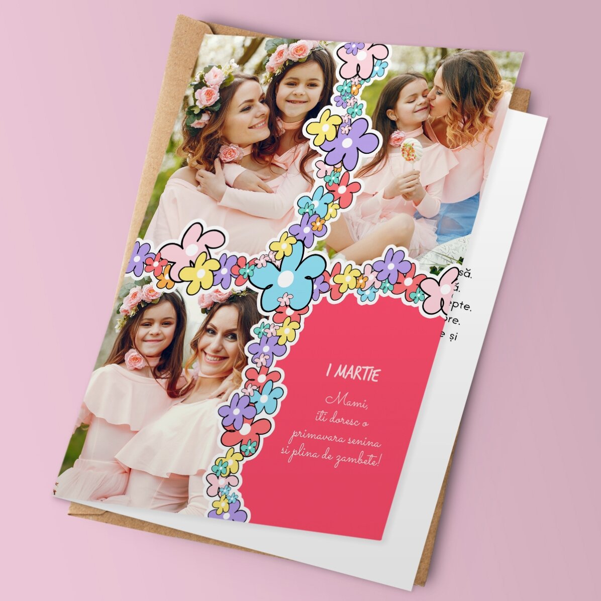 Felicitare personalizată cu 3 poze și text