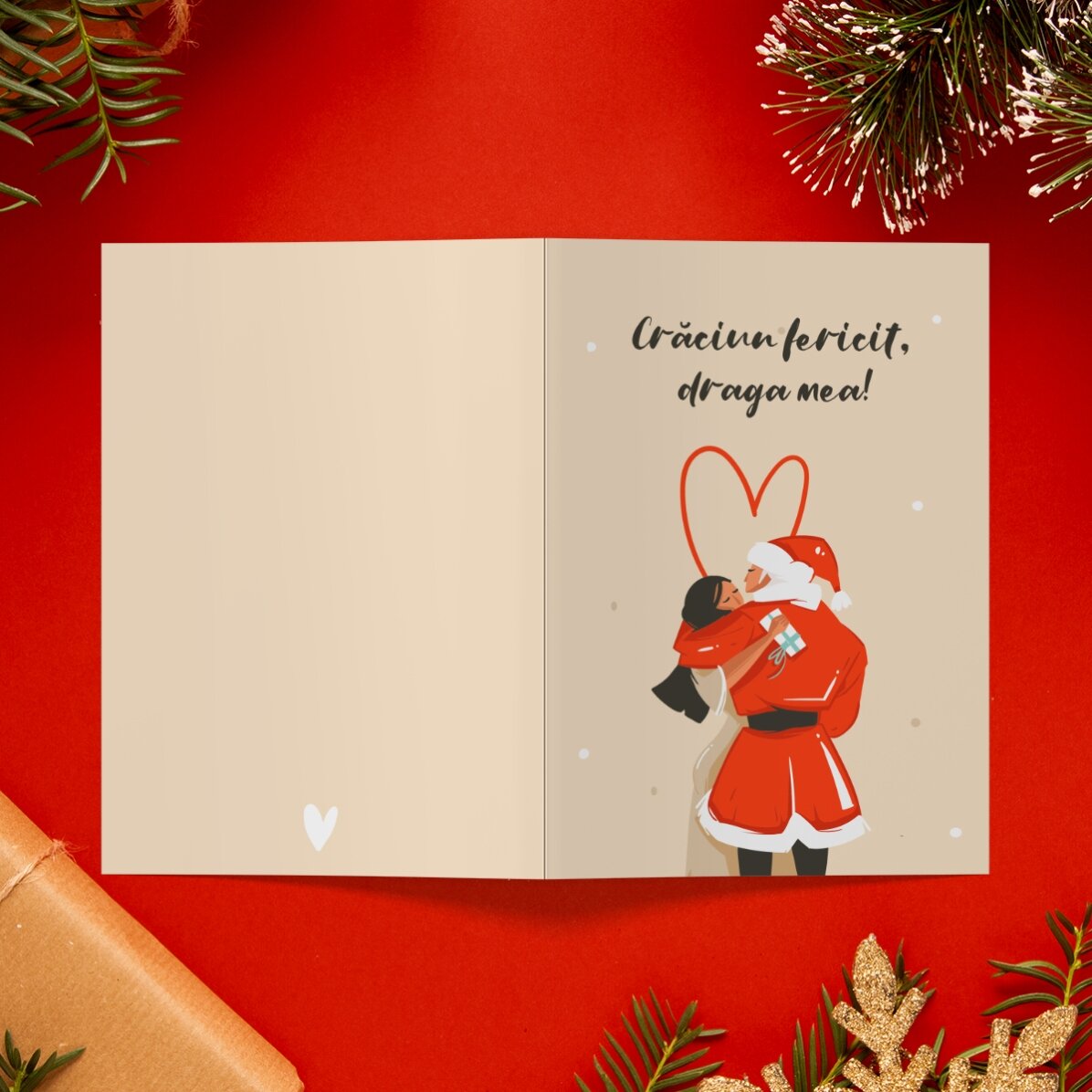 Felicitare personalizată cu mesaj de Crăciun pentru cuplu