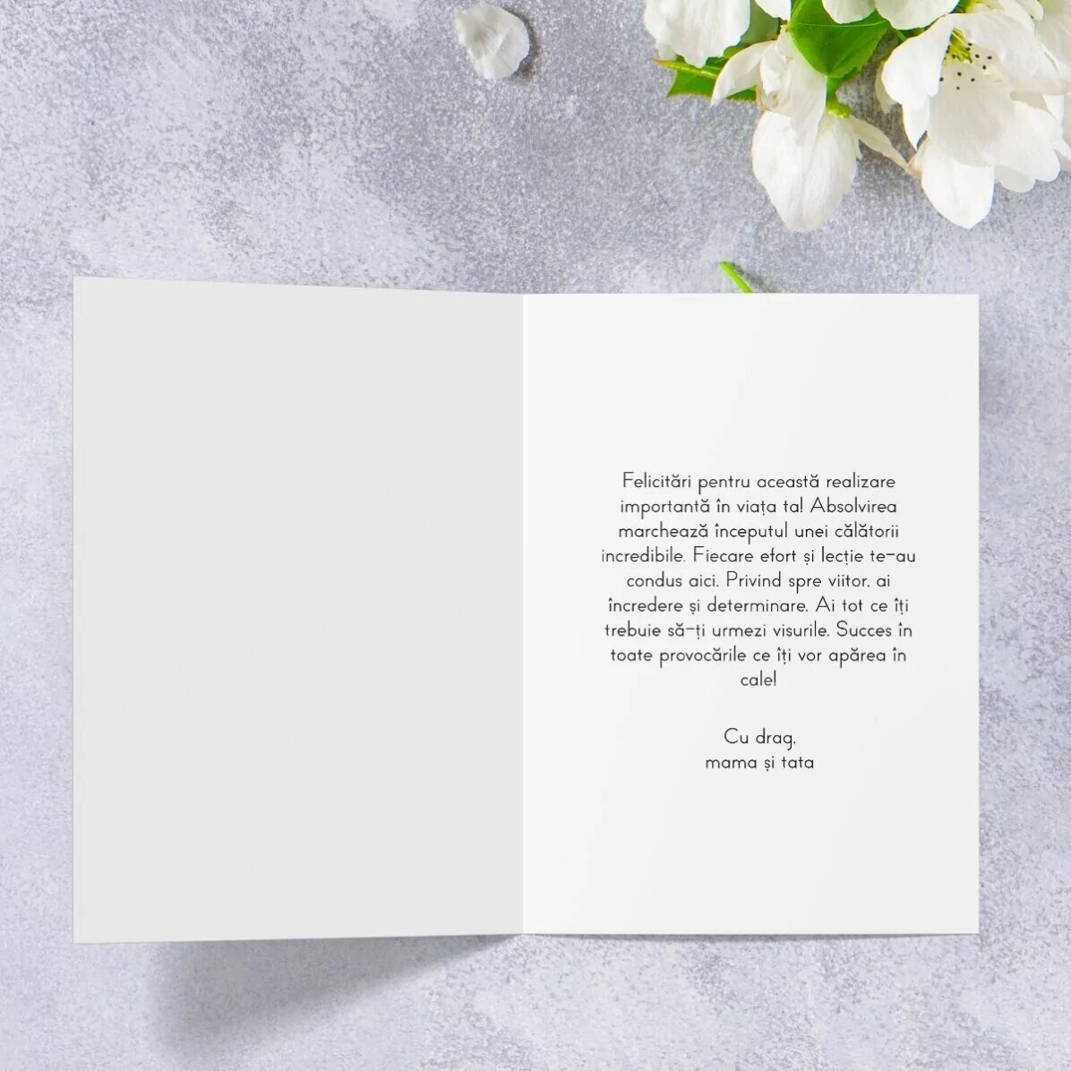 Felicitare personalizată cu o fotografie și text - Absolvire