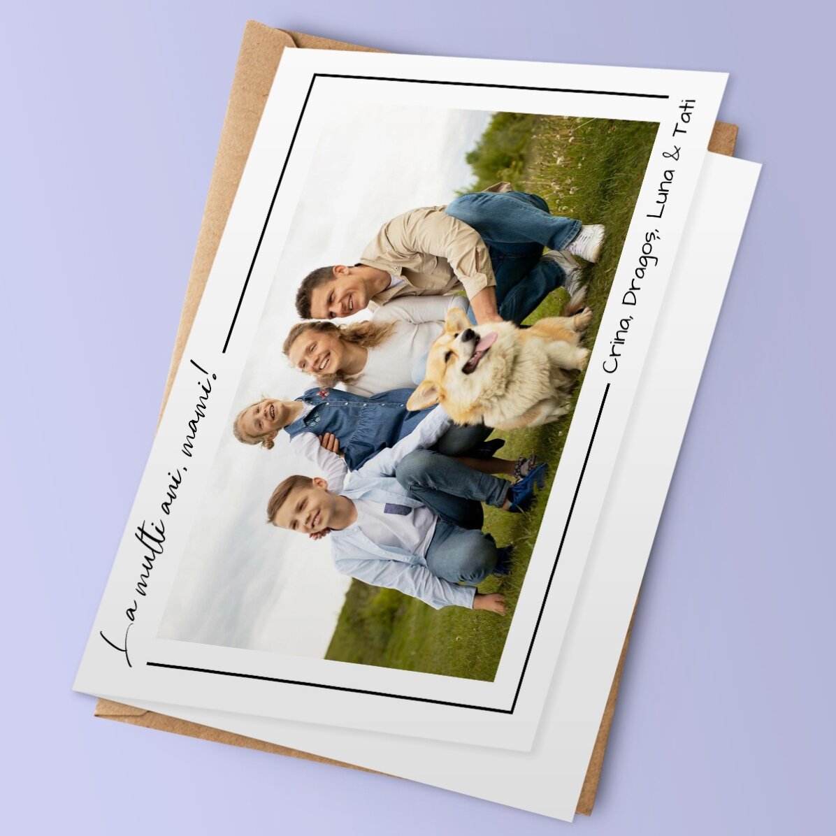 Felicitare personalizată cu o poză landscape și text