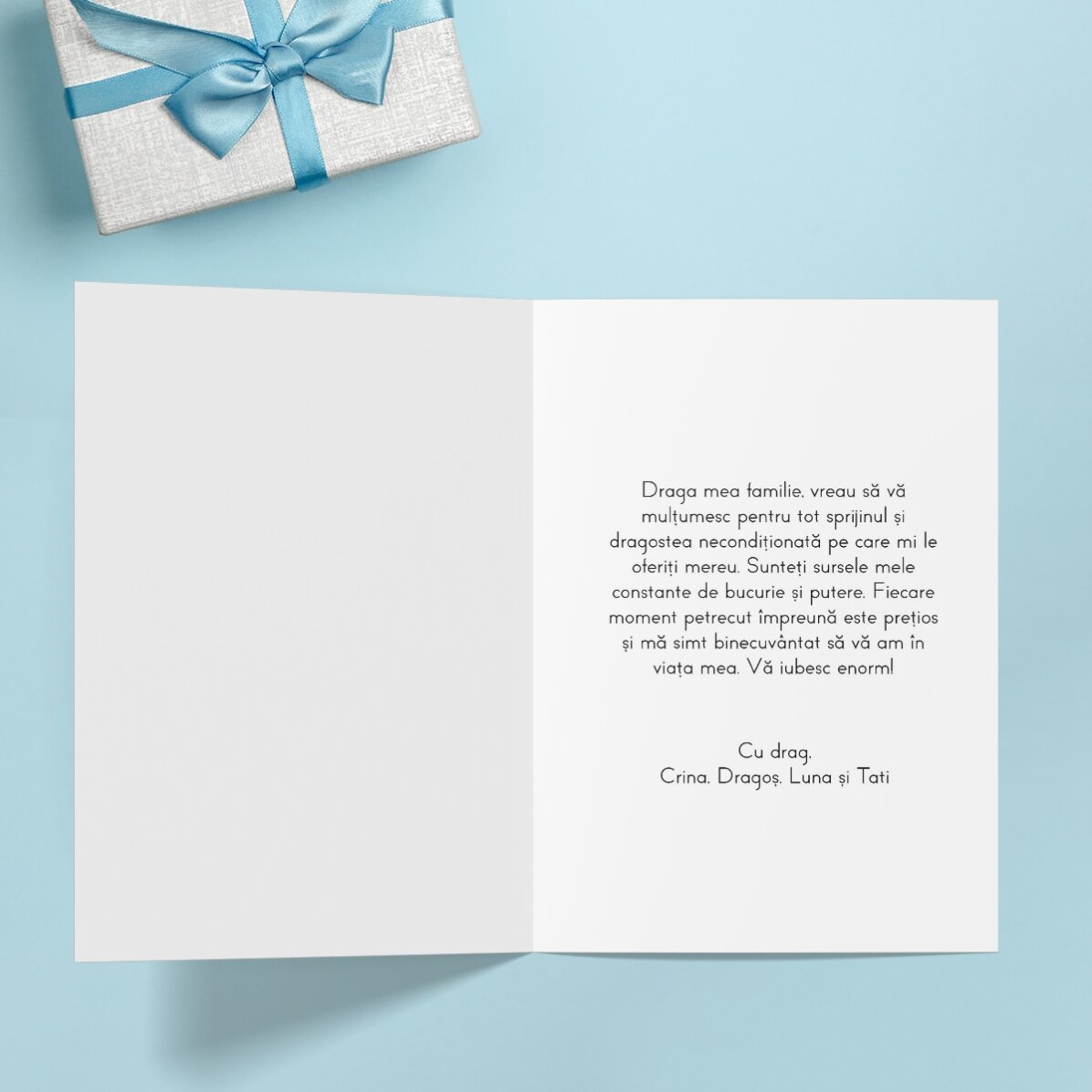 Felicitare personalizată cu o poză landscape și text