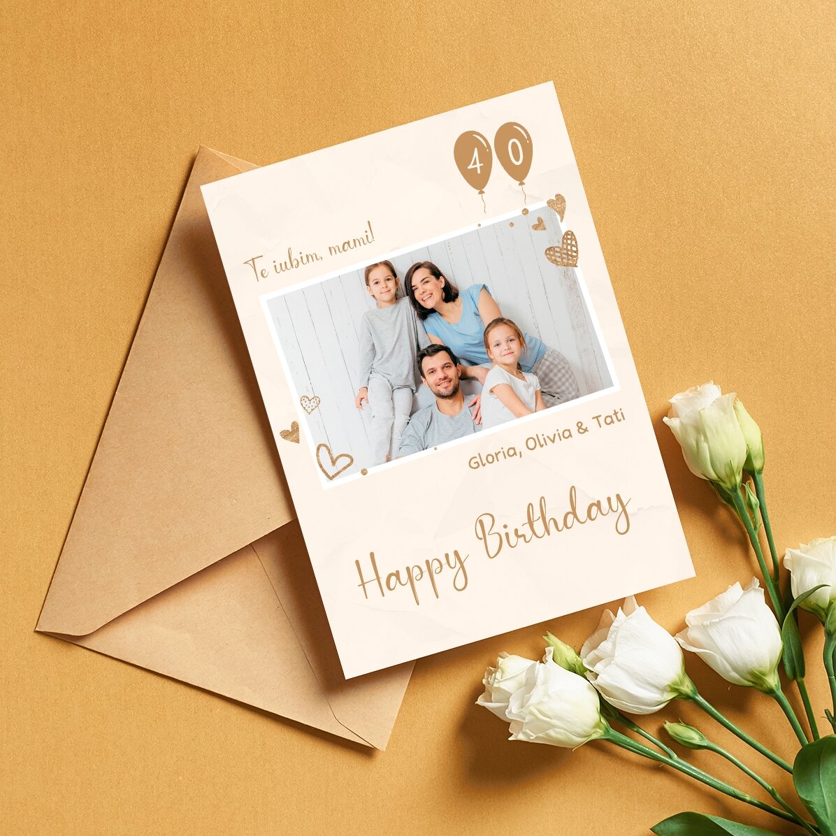 Felicitare personalizată cu o poză și mesaj - Happy birthday wish