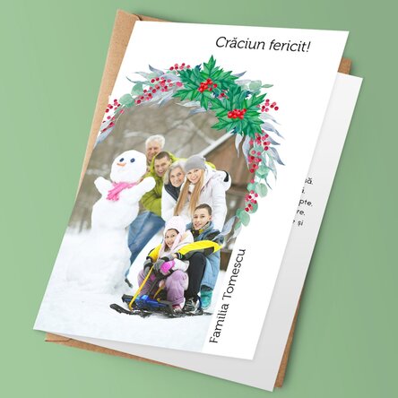 Felicitare personalizată cu poza și mesaj - Crăciun Fericit