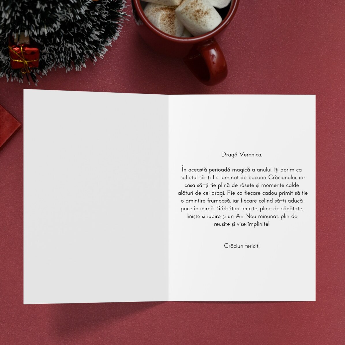 Felicitare personalizată cu poză și text - Ajutorul lui Moș Crăciun