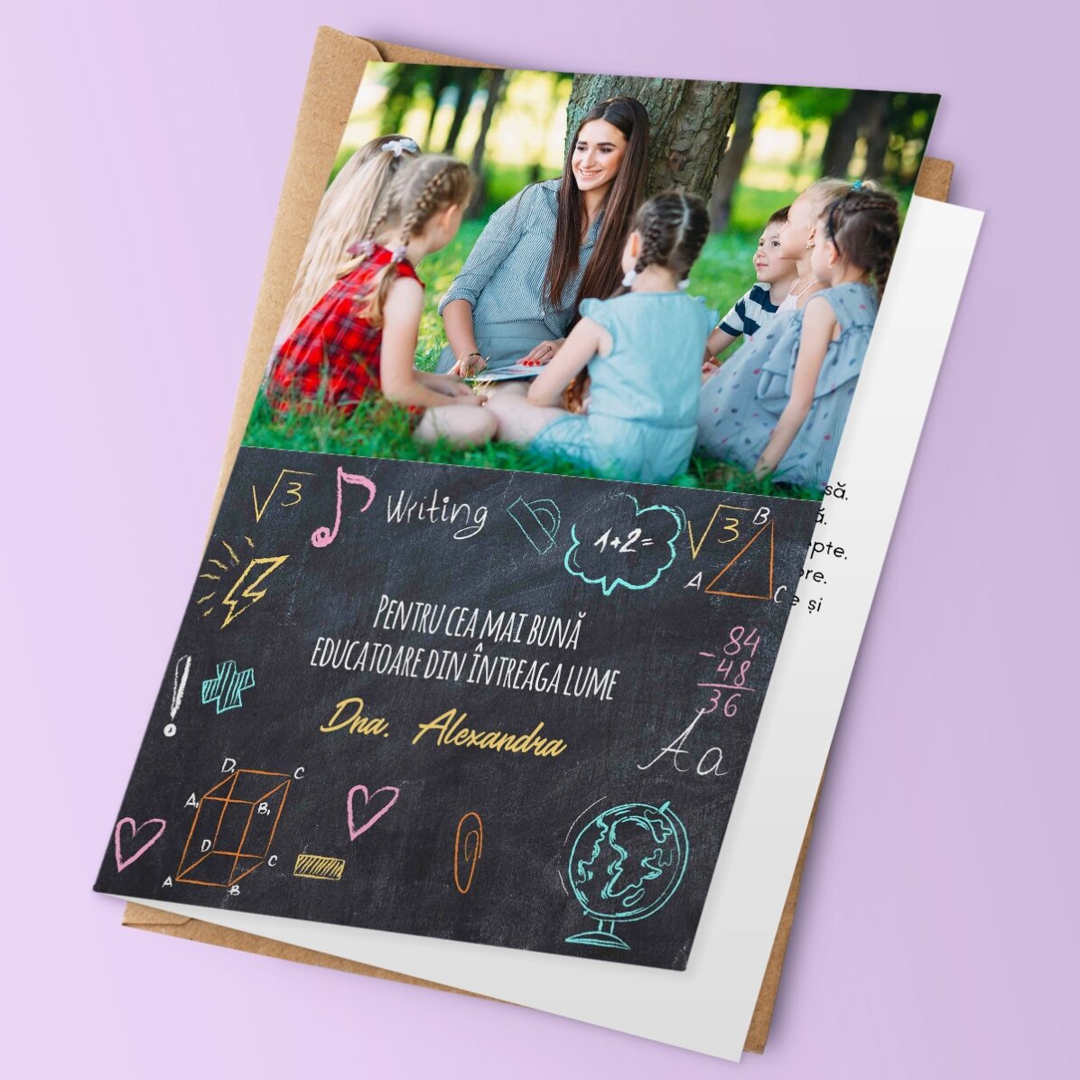 Felicitare personalizată cu poză și text - Pentru profesori