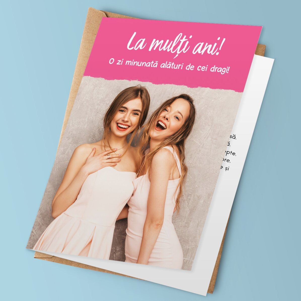Felicitare personalizată cu poză și text 