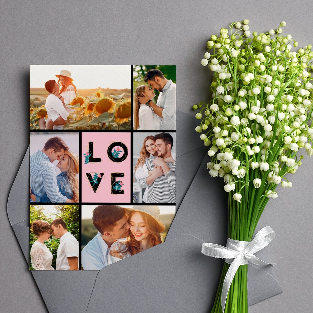 Felicitare personalizată cu poze - Love