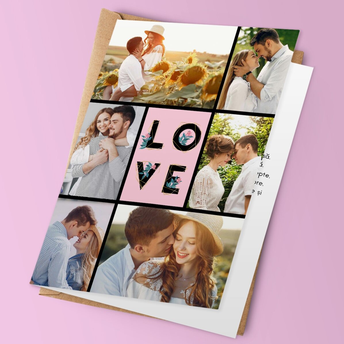 Felicitare personalizată cu poze - Love