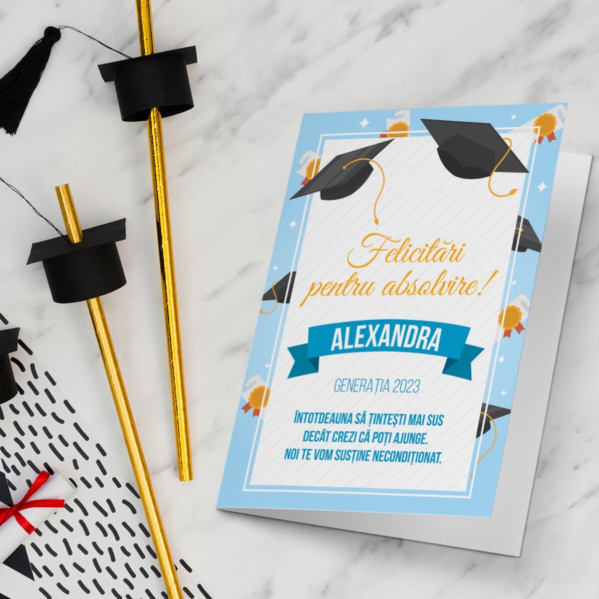 Felicitare personalizată cu text - Absolvire