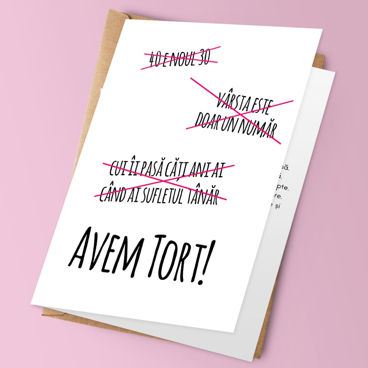 Felicitare personalizată cu text - AVEM TORT!