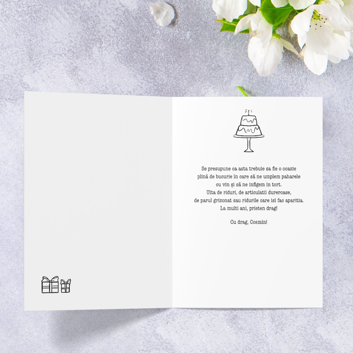 Felicitare personalizată cu text - AVEM TORT!