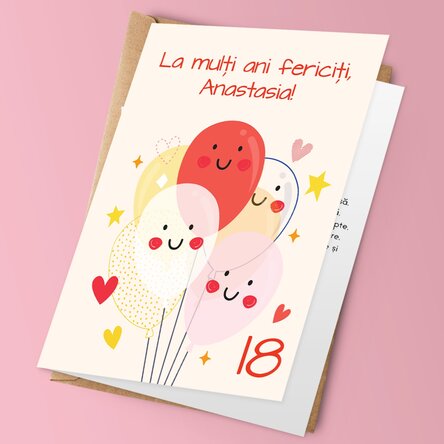 Felicitare personalizată cu text - Baloane 