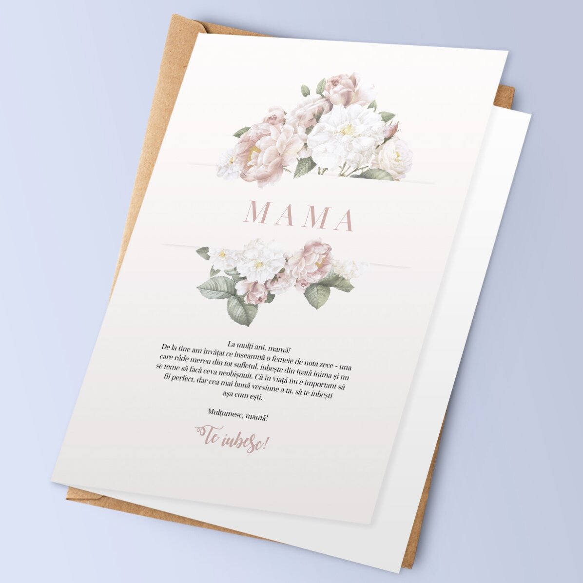 Felicitare personalizată cu text - Îți mulțumesc, mamă!