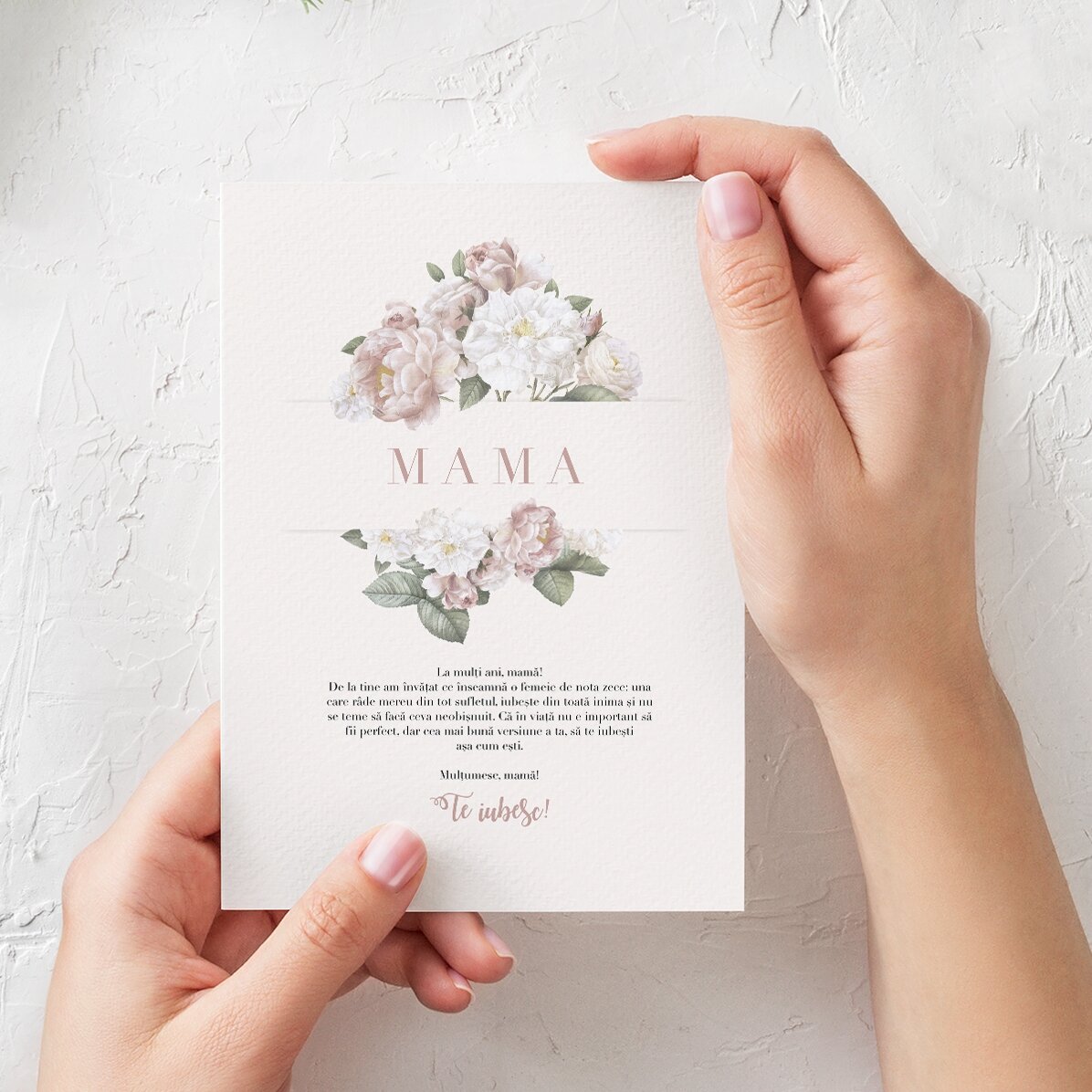 Felicitare personalizată cu text - Îți mulțumesc, mamă!